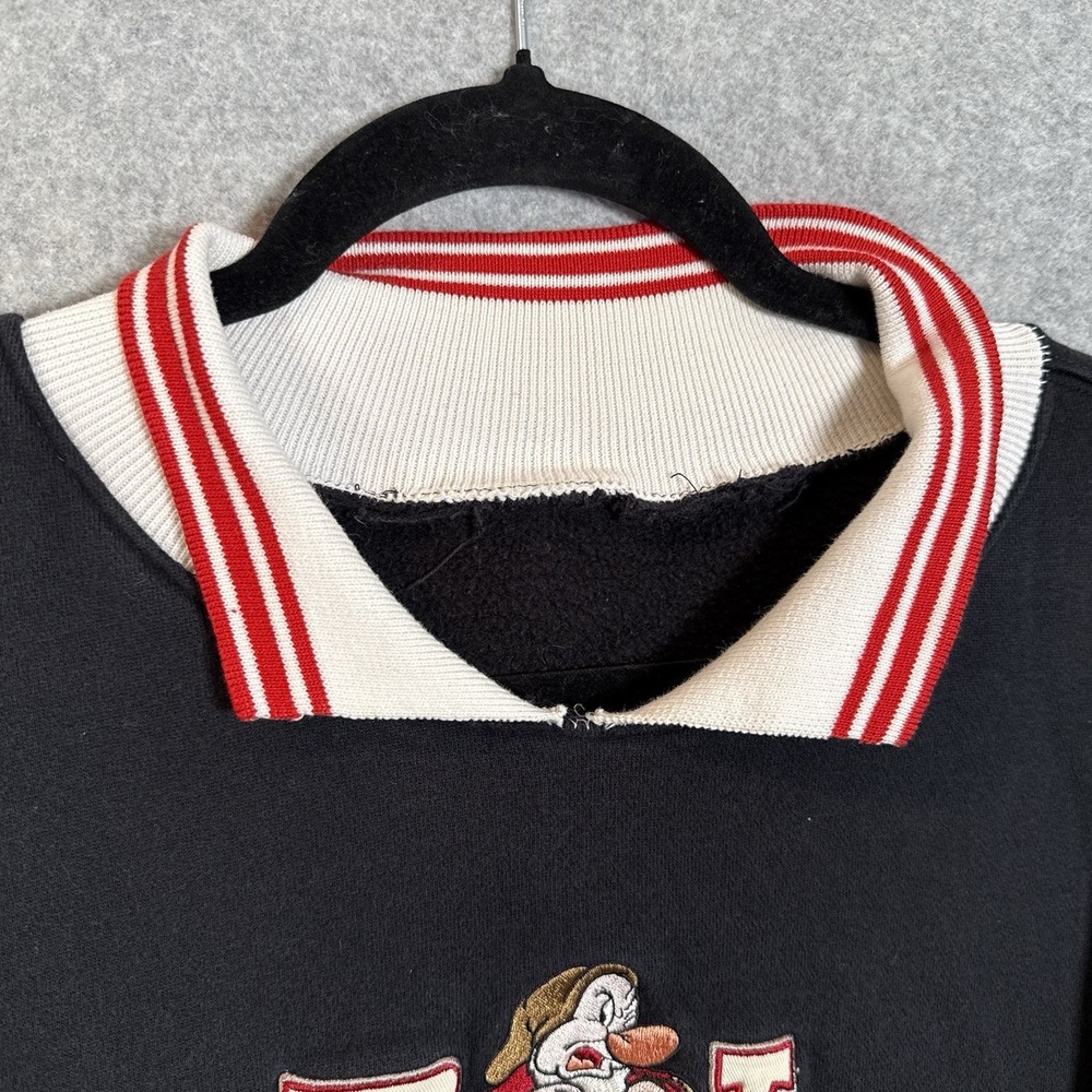 Disneyland Grump Sweatshirt Mens Large Pullover Black Embroidered - Picture 5 of 8